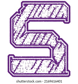 Grunge font. Vector rough number.