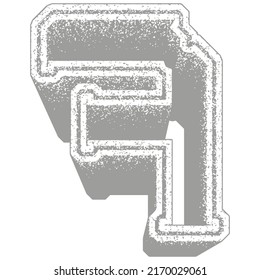 Grunge font. Vector rough number.
