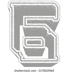 Grunge font. Vector rough number.
