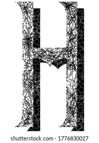 Grunge font.Uppercase letter all covered with cracks.