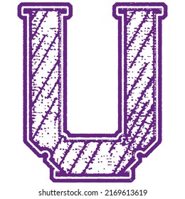 Grunge font.Vector rough uppercase letter.