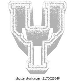 Grunge font.Vector rough uppercase letter.