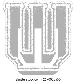 Grunge font.Vector rough uppercase letter.