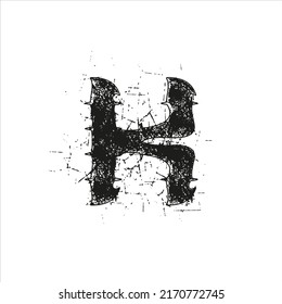 Grunge font.Vector rough uppercase letter.