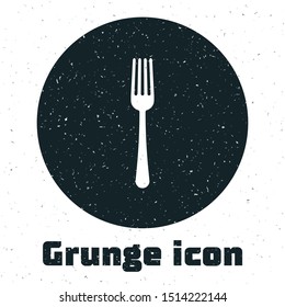 Grunge Fork icon isolated on white background. Cutlery symbol. on white Vector Illustration