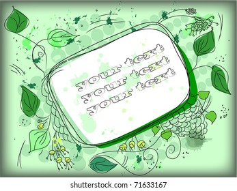 grunge frame with an abstract floral background background