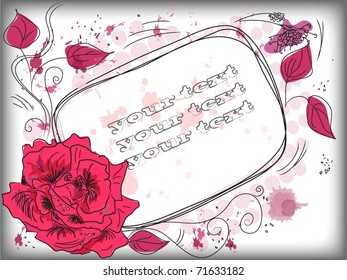 grunge frame with an abstract floral background background