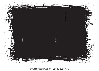 Grunge Frame Abstract Texture Background - Isolated Stock Vector Design Template