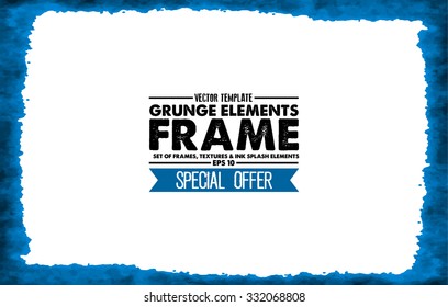 Grunge frame - abstract texture. Isolated stock vector design template - easy to use 