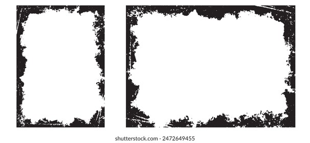 Grunge frame - abstract texture. Stock vector design template . vector grunge black frame with white background for your text