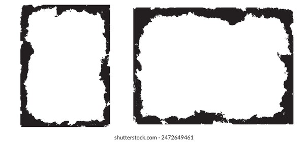 Grunge frame - abstract texture. Stock vector design template . vector grunge black frame with white background for your text