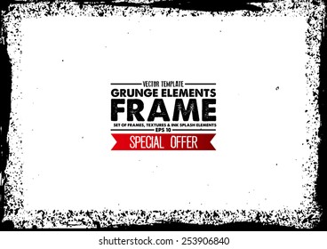 Grunge frame - abstract texture. Stock vector design template - easy to use