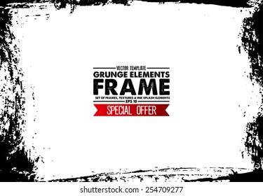 Grunge frame - abstract texture. Stock vector design template - easy to use 