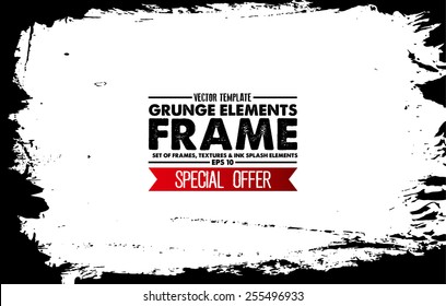 Grunge frame - abstract texture. Stock vector design template - easy to use