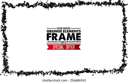 Grunge frame - abstract texture. Stock vector design template - easy to use