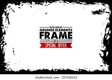 Grunge frame - abstract texture. Stock vector design template - easy to use