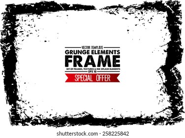 Grunge frame - abstract texture. Stock vector design template - easy to use