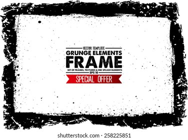 Grunge frame - abstract texture. Stock vector design template - easy to use