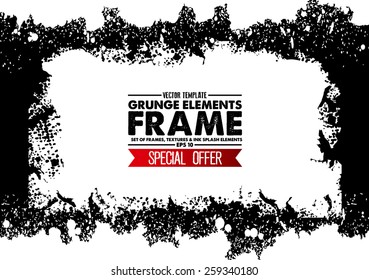 Grunge frame - abstract texture. Stock vector design template - easy to use