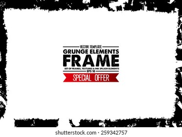 Grunge frame - abstract texture. Stock vector design template - easy to use