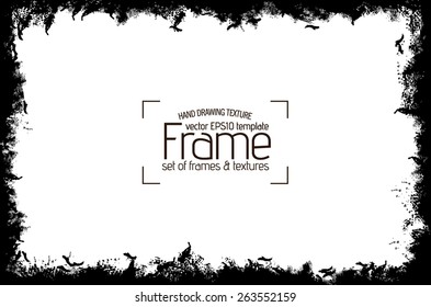 Grunge frame - abstract texture. Stock vector design template - easy to use