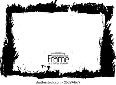 Grunge frame - abstract texture. Stock vector design template 