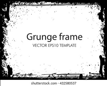 Grunge frame. Grunge background. Abstract vector template.
