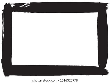 Grunge frame black on white background