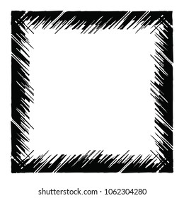 grunge frame. black square. vector illustration