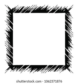 grunge frame. black square. vector illustration