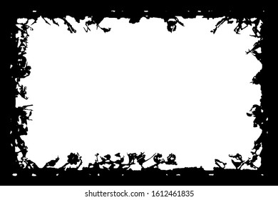 Grunge frame. Black template on a white background with a place under the text