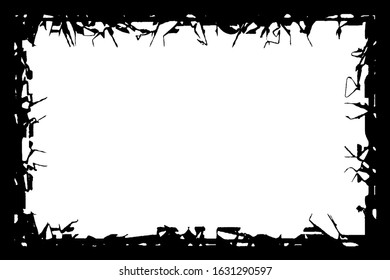 Grunge frame. Black template on a white background with a place under the text
