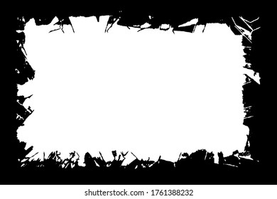 Grunge frame. Black template on a white background with a place under the text