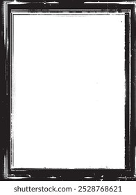 grunge frame with black and white paint, Vintage grunge border black and white square  frame with a white background,  A square vintage photo frame,  grunge frame