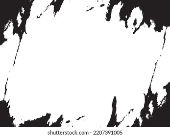 Grunge frame and border. Black and white grunge. Distress overlay texture. Dust and rough dirty wall background. Distress illustration simply place over object to create grunge effect. Vector EPS10.