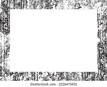Borde y marco. Grunge blanco y negro. Textura superpuesta a la angustia. Polvo y un áspero fondo sucio de pared. La ilustración de la angustia simplemente coloca sobre el objeto para crear un efecto de grifo. EPS10 vectores.
