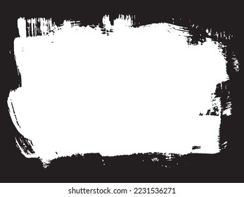 Grunge frame and border. Black and white grunge. Distress overlay texture. Dust and rough dirty wall background. Distress illustration simply place over object to create grunge effect. Vector EPS10.