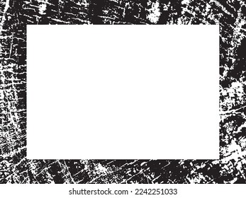 Grunge frame and border. Black and white grunge. Distress overlay texture. Dust and rough dirty wall background. Distress illustration simply place over object to create grunge effect. Vector EPS10.
