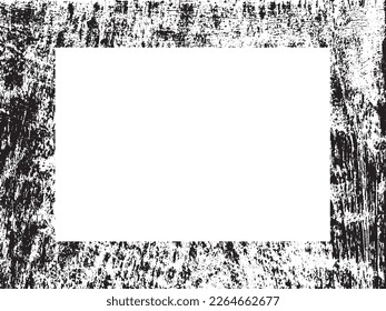 Borde y marco. Grunge blanco y negro. Textura superpuesta a la angustia. Polvo y un áspero fondo sucio de pared. La ilustración de la angustia simplemente coloca sobre el objeto para crear un efecto de grifo. EPS10 vectores.