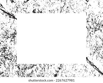 Grunge frame and border. Black and white grunge. Distress overlay texture. Dust and rough dirty wall background. Distress illustration simply place over object to create grunge effect. Vector EPS10.