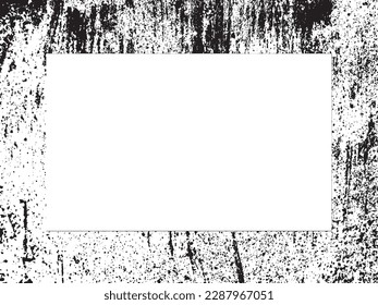 Grunge frame and border. Black and white grunge. Distress overlay texture. Dust and rough dirty wall background. Distress illustration simply place over object to create grunge effect. Vector EPS10.