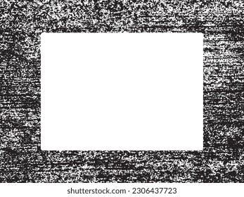 Grunge frame and border. Black and white grunge. Distress overlay texture. Dust and rough dirty wall background. Distress illustration simply place over object to create grunge effect. Vector EPS10.