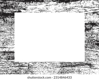 Borde y marco. Grunge blanco y negro. Textura superpuesta a la angustia. Polvo y un áspero fondo sucio de pared. La ilustración de la angustia simplemente coloca sobre el objeto para crear un efecto de grifo. EPS10 vectores.
