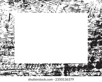 Borde y marco. Grunge blanco y negro. Textura superpuesta a la angustia. Polvo y un áspero fondo sucio de pared. La ilustración de la angustia simplemente coloca sobre el objeto para crear un efecto de grifo. EPS10 vectores.
