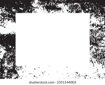 Grunge Rahmen und Rand. Schwarz-Weiß-Grunge. Beunruhigen Overlay-Textur. Staub und rauer schmutziger Hintergrund. Die Distress-Illustration platziert sich einfach über das Objekt, um einen Grunge-Effekt zu erzeugen. Vektor EPS10.