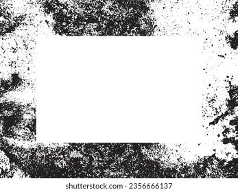 Grunge frame and border. Black and white grunge. Distress overlay texture. Dust and rough dirty wall background. Distress illustration simply place over object to create grunge effect. Vector EPS10.
