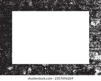 Grunge Rahmen und Rand. Schwarz-Weiß-Grunge. Beunruhigen Overlay-Textur. Staub und rauer schmutziger Hintergrund. Die Distress-Illustration platziert sich einfach über das Objekt, um einen Grunge-Effekt zu erzeugen. Vektor EPS10.
