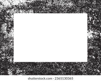 Grunge frame and border. Black and white grunge. Distress overlay texture. Dust and rough dirty wall background. Distress illustration simply place over object to create grunge effect. Vector EPS10.