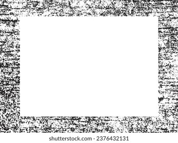 Grunge frame and border. Black and white grunge. Distress overlay texture. Dust and rough dirty wall background. Distress illustration simply place over object to create grunge effect. Vector EPS10.
