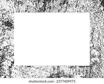 Grunge frame and border. Black and white grunge. Distress overlay texture. Dust and rough dirty wall background. Distress illustration simply place over object to create grunge effect. Vector EPS10.